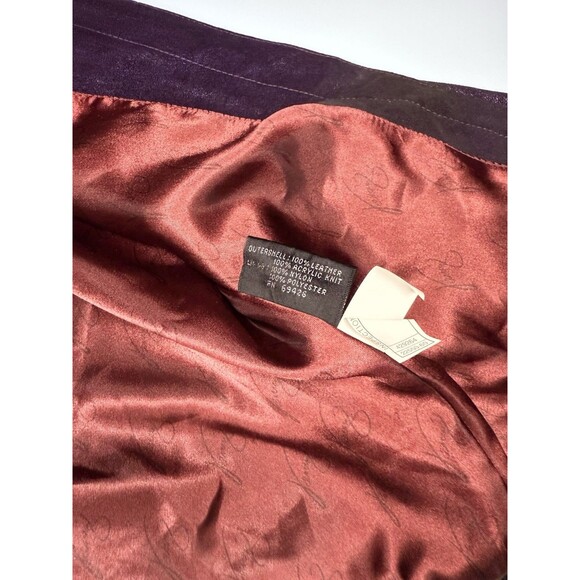 Venus Williams By Wilsons Leather 2 Pc Set Jacket Sz S & Pants Puple Size 4 Y2K - Picture 5 of 10